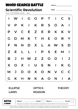 Printable Scientific Revolution Word Search