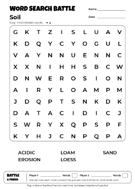 Printable Soil Word Search
