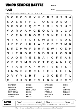 Printable Soil Word Search