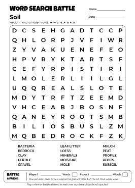 Printable Soil Word Search