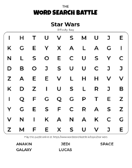 Printable Star Wars Word Search