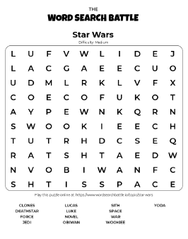 Printable Star Wars Word Search