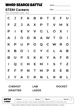 Printable STEM Careers Word Search