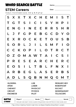Printable STEM Careers Word Search