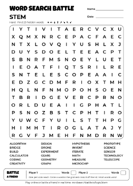 Printable STEM Word Search