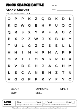Printable Stock Market Word Search