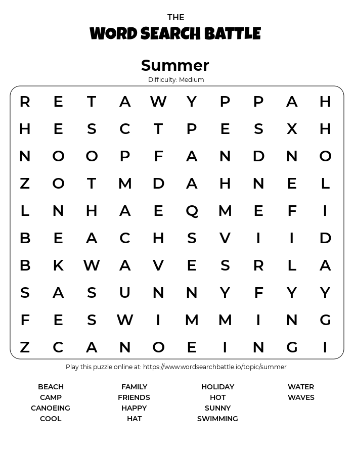 Free Large Print Word Search Puzzles For Seniors Printable