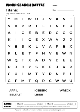 Printable Titanic Word Search