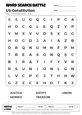 Printable US Constitution Word Search