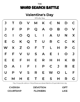 Printable Valentine's Day Word Search