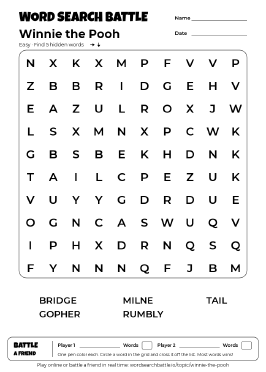Printable Winnie the Pooh Word Search