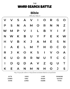 Printable Bible Word Search Printable Bible Word Search