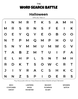 Printable Halloween Word Search Printable Halloween Word Search
