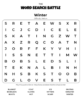 Printable Winter Word Search